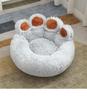 Warm Cartoon Bear Paw Plush Pet Bed for Cats and Dogs