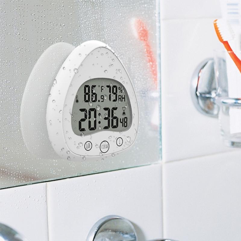 Водонепроницаемые часы и таймер для ванной комнаты, цифровые водостойкие будильники для душа с присоской для ванной комнаты