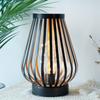 Metal Cage Candle Holder Lantern LED Battery Powered Table Lamp with LED Edsion Style Bulb for Wedding Party Home Decor