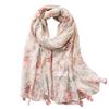 Lightweight Scarves Fashion Flowers Print Women Cotton Wrap Scarf Head Shawl Summer Gift