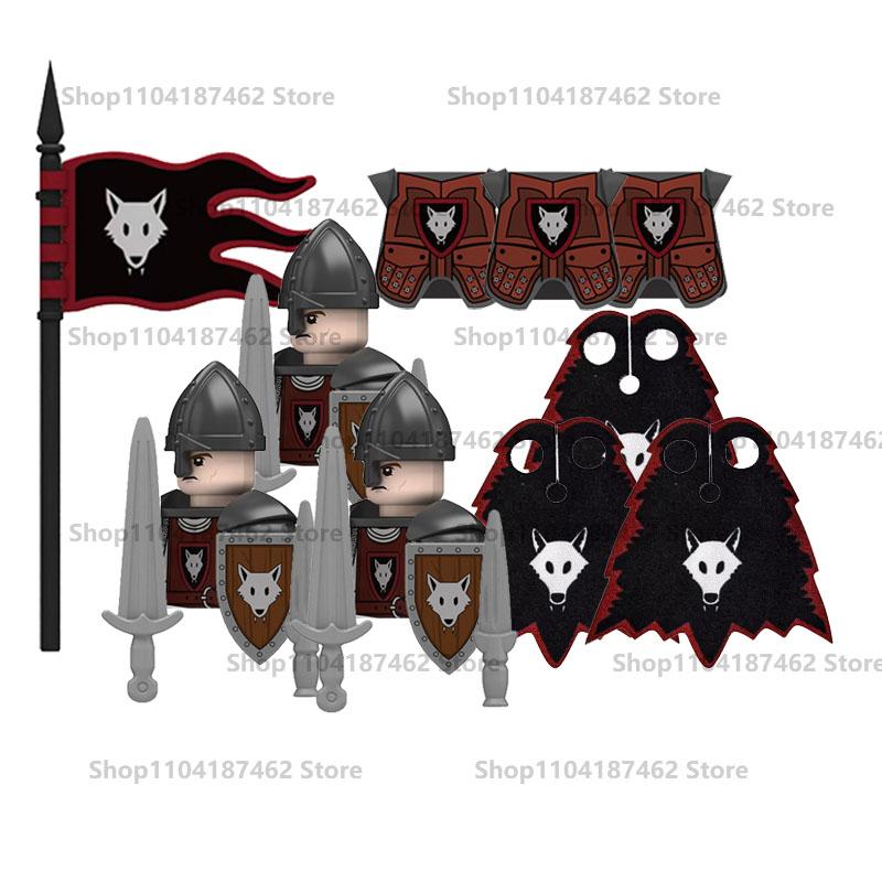 Средневековый Военный Замок Рыцарь Армия Набор Строительные Блоки Зеленый Дракон Воин-волк Война Роз Боевой Конь Оружие Кирпичные Игрушки