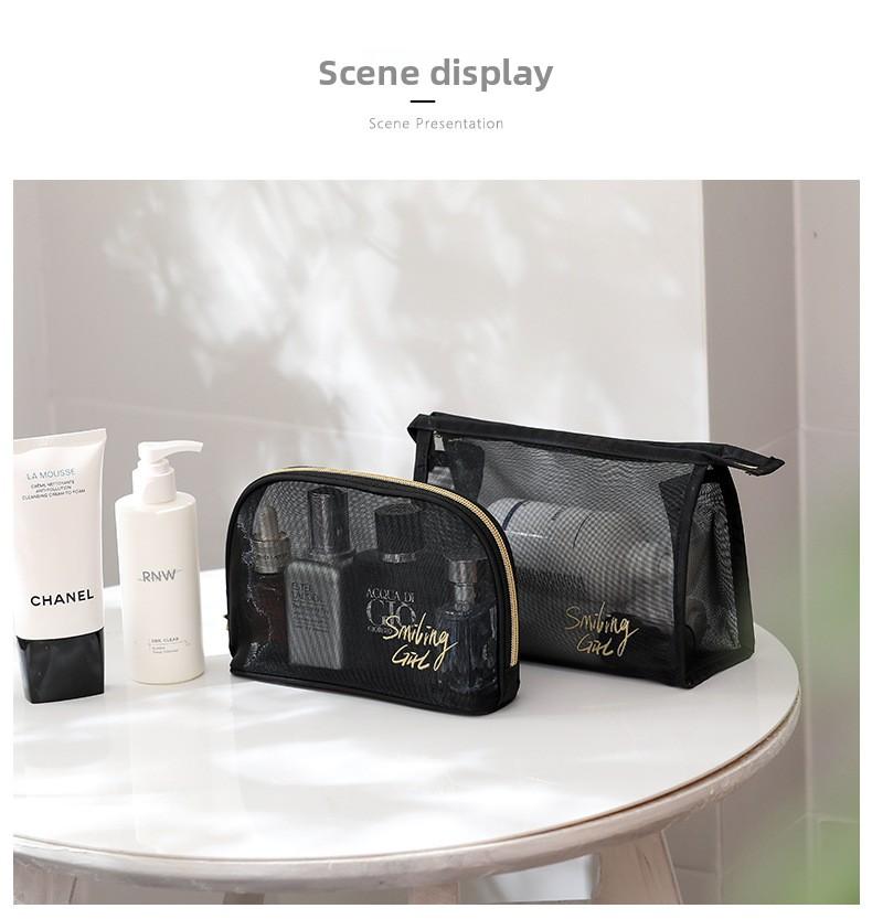 2026Large-Capacity Mesh Cosmetic Toiletry Bag Travel-Friendly Portable Handheld Storage Pouch Logo Customization Available Model