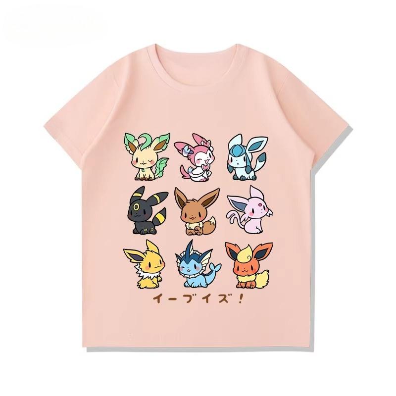 Summer New Pikachu Print Children's Pure Cotton T-Shirt, Boys and Girls, Comfortable and Breathable Children's T-Shirt