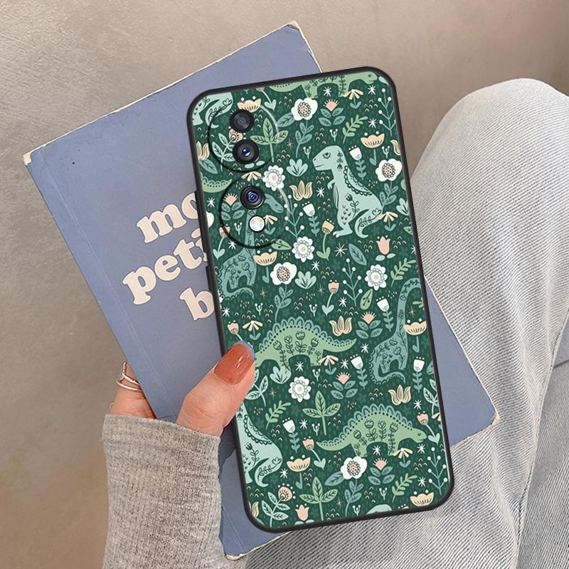 Dino King Floral Dinosaur Case For Huawei P40 P20 P30 Lite Nova 9 5T P Smart Honor X9a X7 X8 50 70 Magic5 Pro Cover