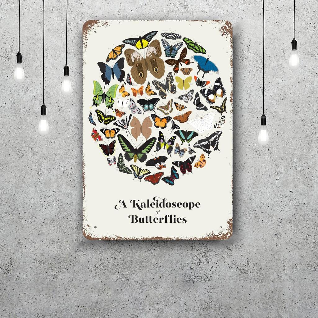butterfly Decor Vintage Metal Signs Tin Signs Captain Poster Decor for Bar Pub Club Man Cave Wall Decoration
