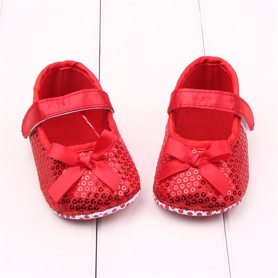 Baby Girl Shoes Spring Autumn Infant Toddler Pre-walker Shoes Bling Bow Princess Newborn Baby Soft