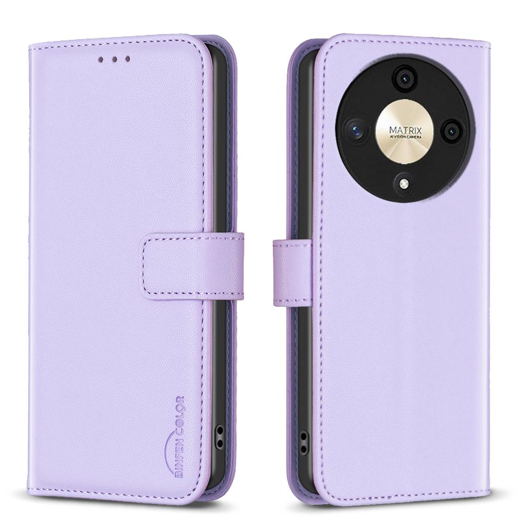 BINFEN COLOR BF17 Кожаный чехол-кошелек с защитной крышкой для Honor X9b 5G/Magic6 Lite 5G