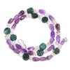 Natural Amethyst Aventurine Crystal Gemstone Smooth Beads Necklace 17" UB-4532 UB-4532