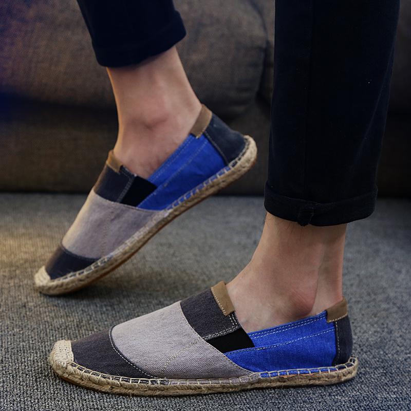 Новые мужские туфли ручной работы на плоской подошве, дышащие эспадрильи для мужчин, повседневная обувь, удобные парусиновые туфли без застежек, мужская обувь для рыбалки