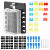 10 Way Fuse Box Blade Fuse Block Holder with LED Indicator Light for Automotive Car Boat Yacht