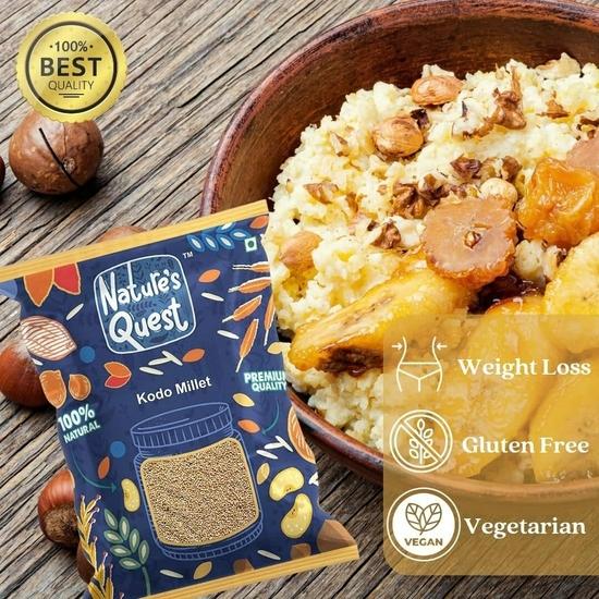 Nature's Quest Kodo Millet | (KodraVaraguArikeluHaarkaVariguKodonKodoKodua) Rice | Native Low GI Millet Rice (1800gm)