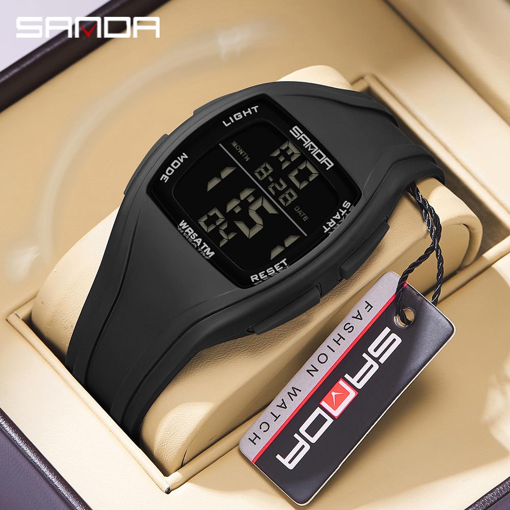 Fashion SANDA New 9054 Student Electronic Watch Sports Multifunctional Waterproof LED Single Display Student Electronic Watch