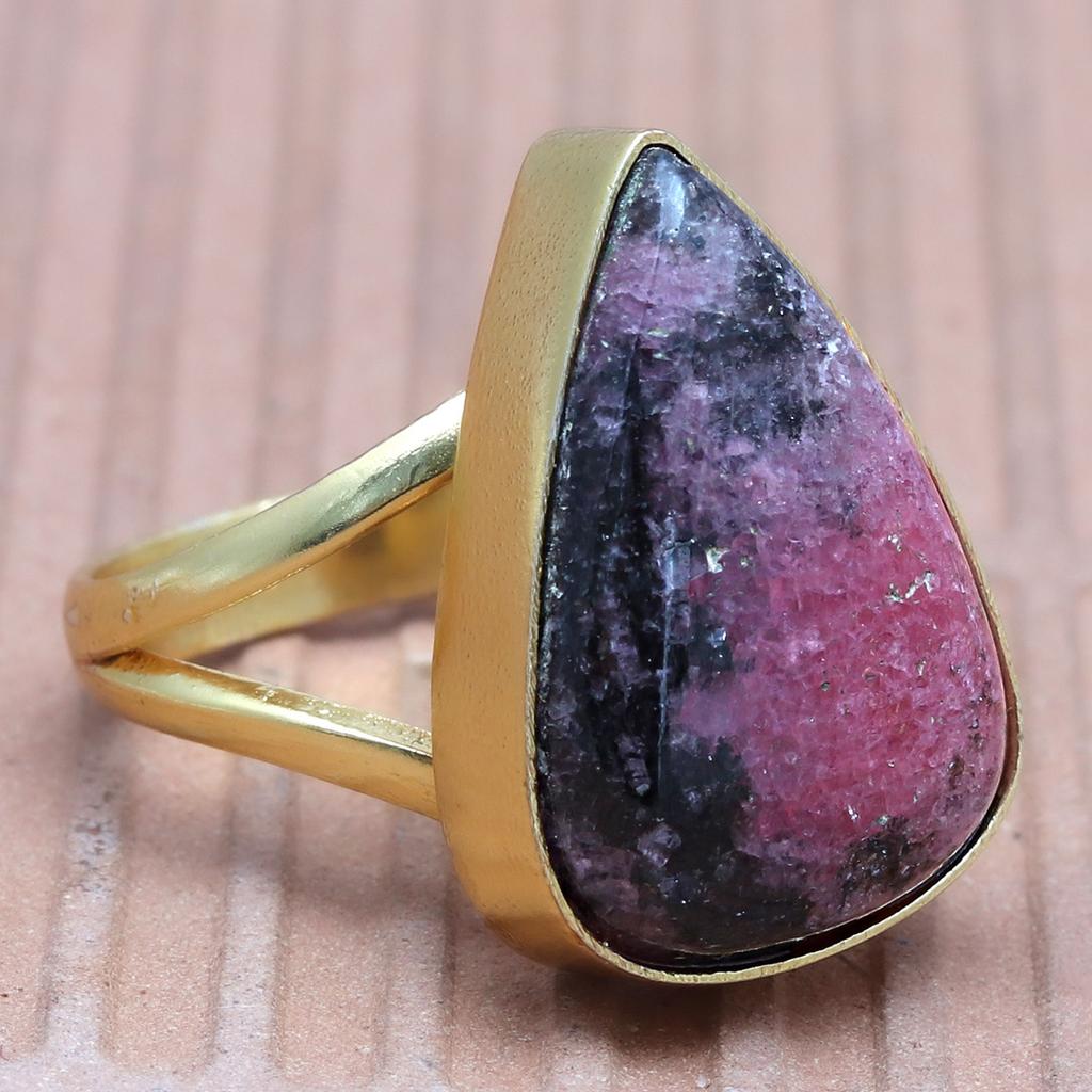 Rhodonite Gemstone Handmade Silver Jewelry  "7.5"