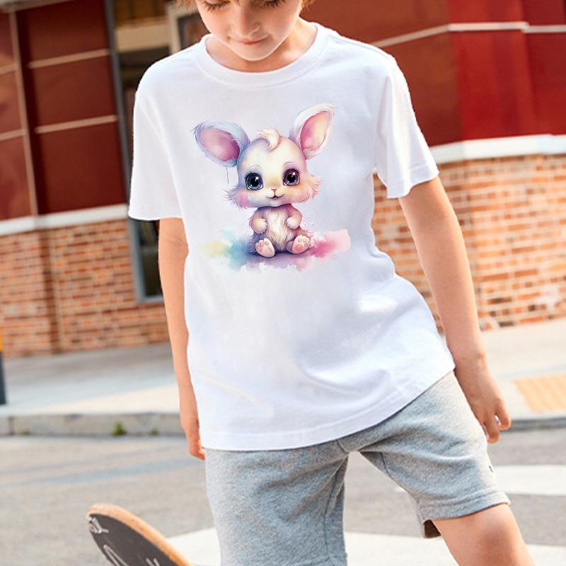 Красочная теплопередающая наклейка с длинными ушами кролика, животные, сделанные своими руками, смотрящие на вас, железные наклейки для одежды, изготовления футболок, украшения подушек