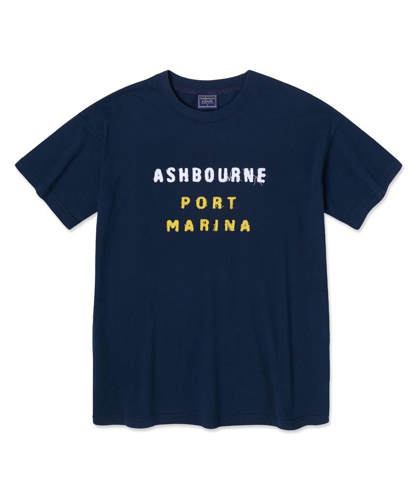 Aeswibon&Seumiseu [Мужская] Футболка с коротким рукавом Port Marina Ash1012_Navy