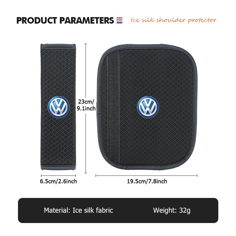 Ice Silk Car Seat Belt Pad Safety Strap Shoulder Cover PI38 Soft Mat For Volkswagen VW Scirocco Jetta Beetle Golf 4 5 6 Passat Polo
