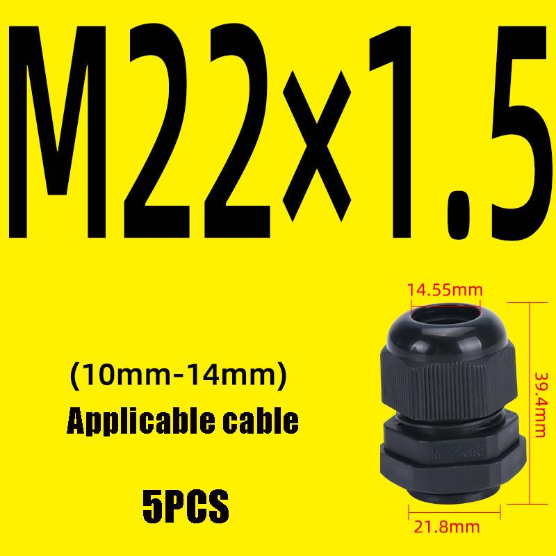 5PCS Waterproof Cable Glands Black White PA66 Nylon Sealing Glands M8 M10 M12 M16 M20 M25 M32M36 IP68 Cable Fixing Link