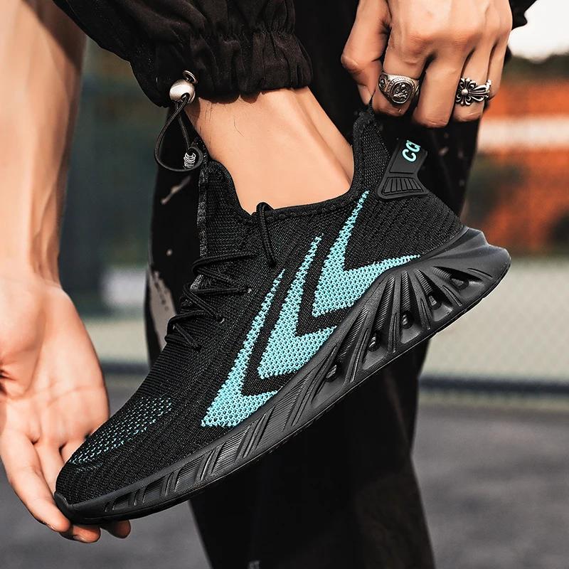 Модные новые стильные мужские сетчатые кроссовки мужские спортивные кроссовки дышащие уличные баскетбольные кроссовки для ходьбы повседневные легкие четырехсезонные