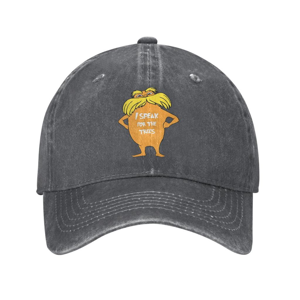 Lorax I Speak for the Trees So Cute Washed Denim Cap Casual Baseball Caps Adjustable Hat Summer Unisex Baseball Hats