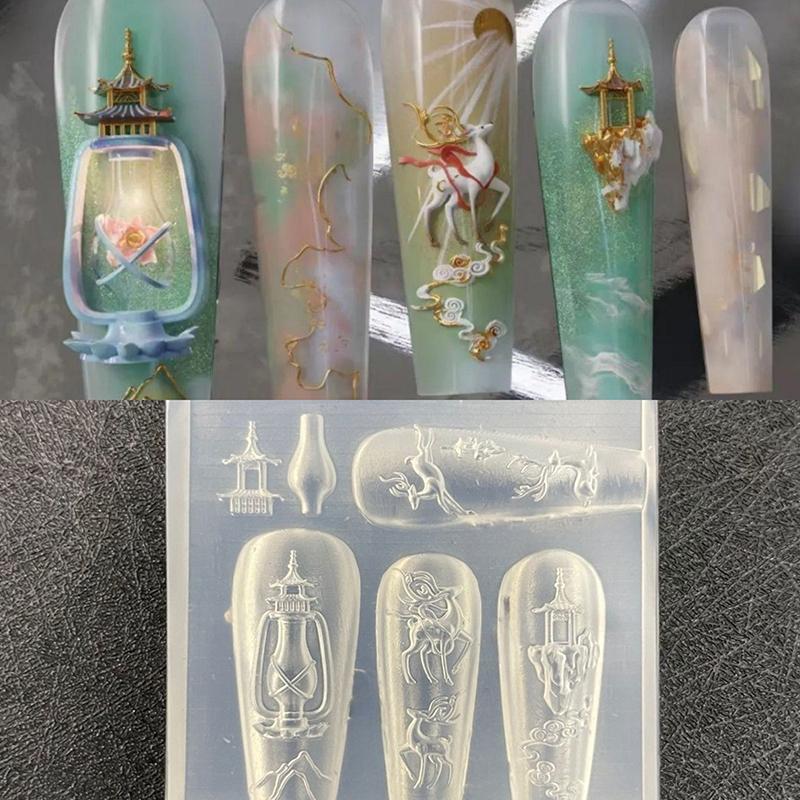 1pc Silicone 3D Nail Mold Nail Art Decoration DIY Design Bows Ribbon Manicure Template Sweet Butterfly Rose Flower Nail Mold