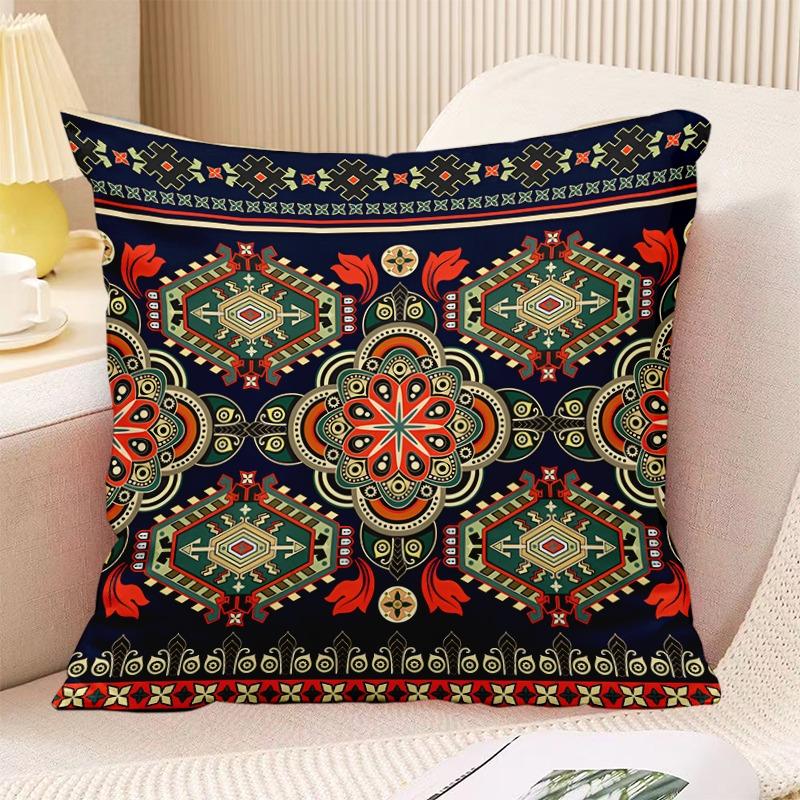 Декоративная наволочка с принтом в стиле бохо в винтажном стиле для спальни, гостиной, квадратная подушка, наволочка