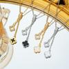 Fritillaria Tassel Four-leaf Clover Necklace for Women's Light Luxury Niche Versatile High-end Jewelry