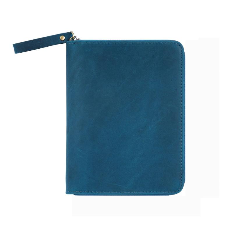 2026 Первый слой Зернистая Коровья Кожа Молния Пенал Ретро Кожа Сумасшедшая Лошадь Молния Канцелярская Сумка A6 Книга Сумка для Чеков Хранение