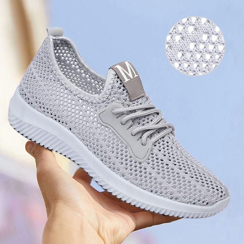 Летние женские кроссовки из дышащей сетки, спортивная обувь с отверстиями, прочная и нескользящая, идеально подходит для повседневной носки