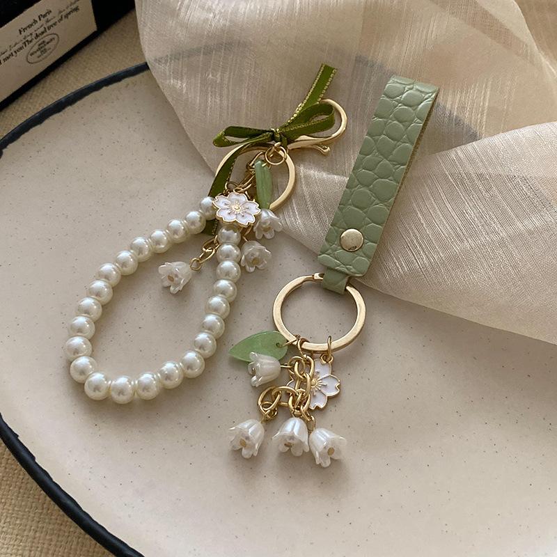 1/2Pcs Ins Green Ribbon Forest-themed Birthday Dress Pendant, USB Flash Drive Accessory, Anti-loss Lily of The Valley Pendant