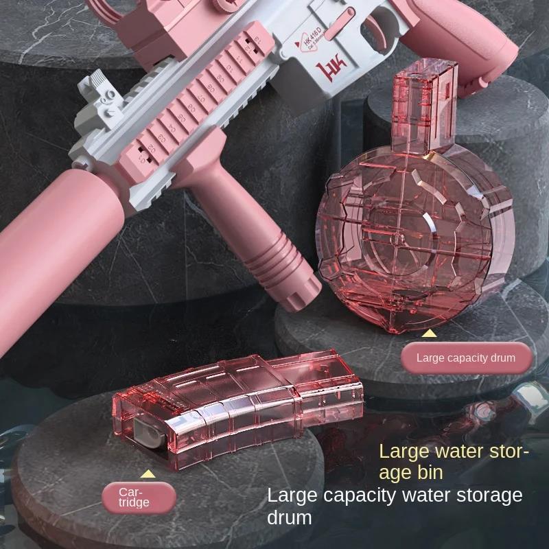 Water Gun Electric M416 Pistol Shooting Lighting Toys Gun Full Automatic Summer Pool Beach Toys for Kids Children Boys Girls Adult with Cool Led Light
