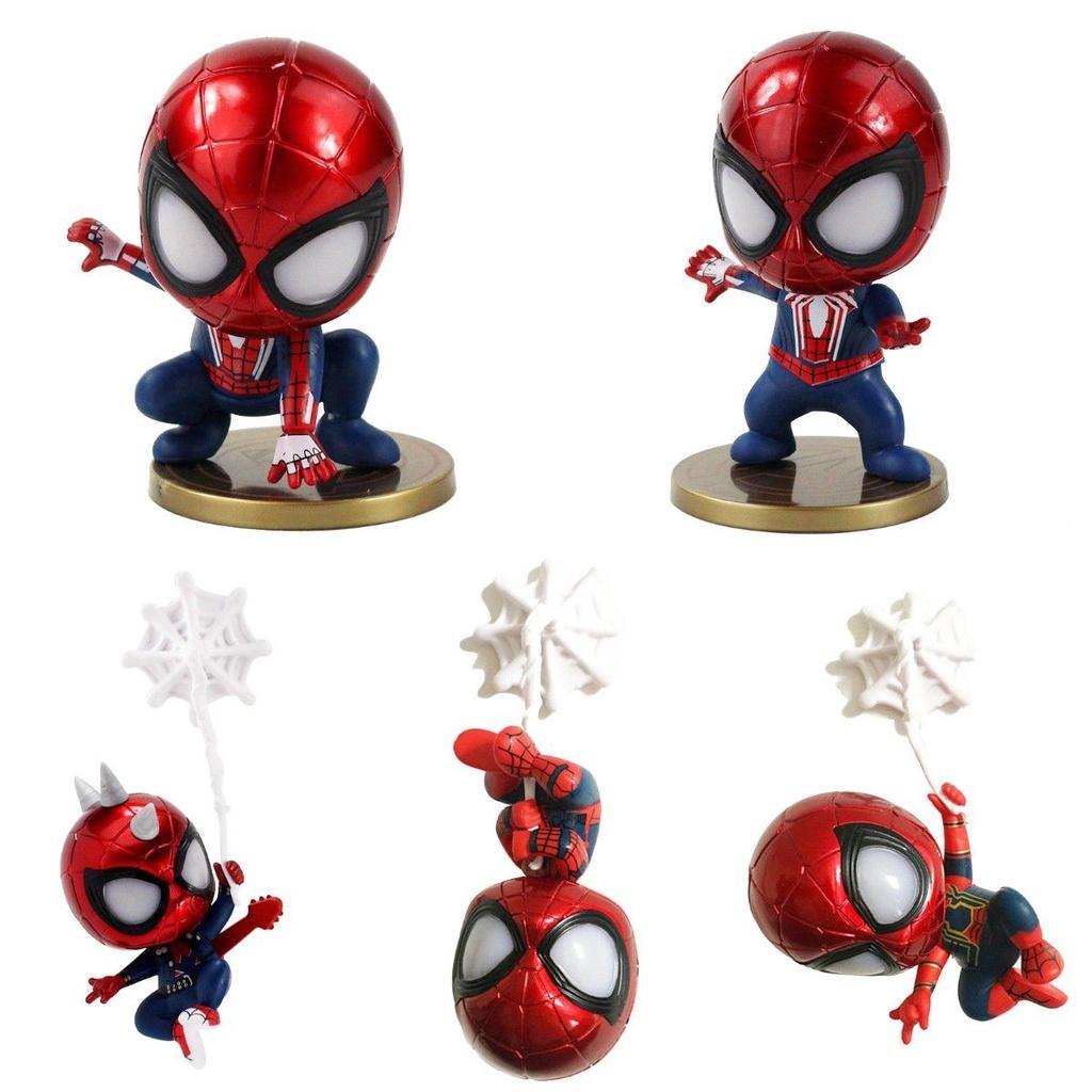 Версия Q 5 шт. Фигурка игрушки Человек-паук Качающая головой Автомобиль Подарок Украшение