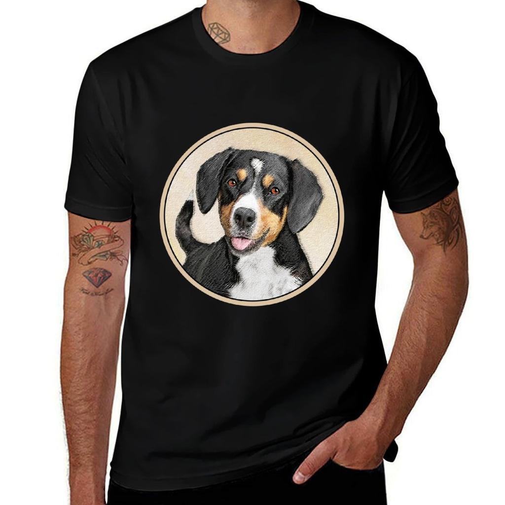 Entlebucher Mountain Dog Painting - Original Art T-Shirt Industrial Work Tee Shirt