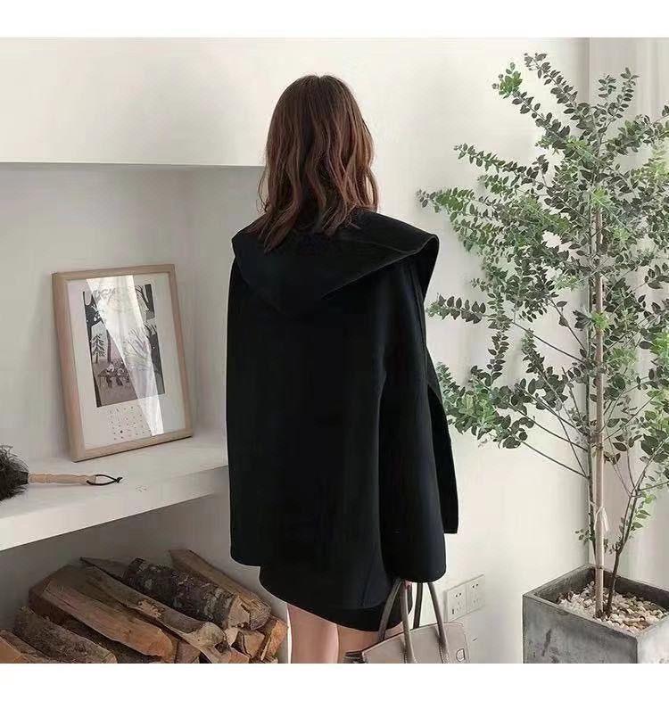 Короткое двустороннее шерстяное пальто - Осенне-зимний французский кейп для женщин и студенток