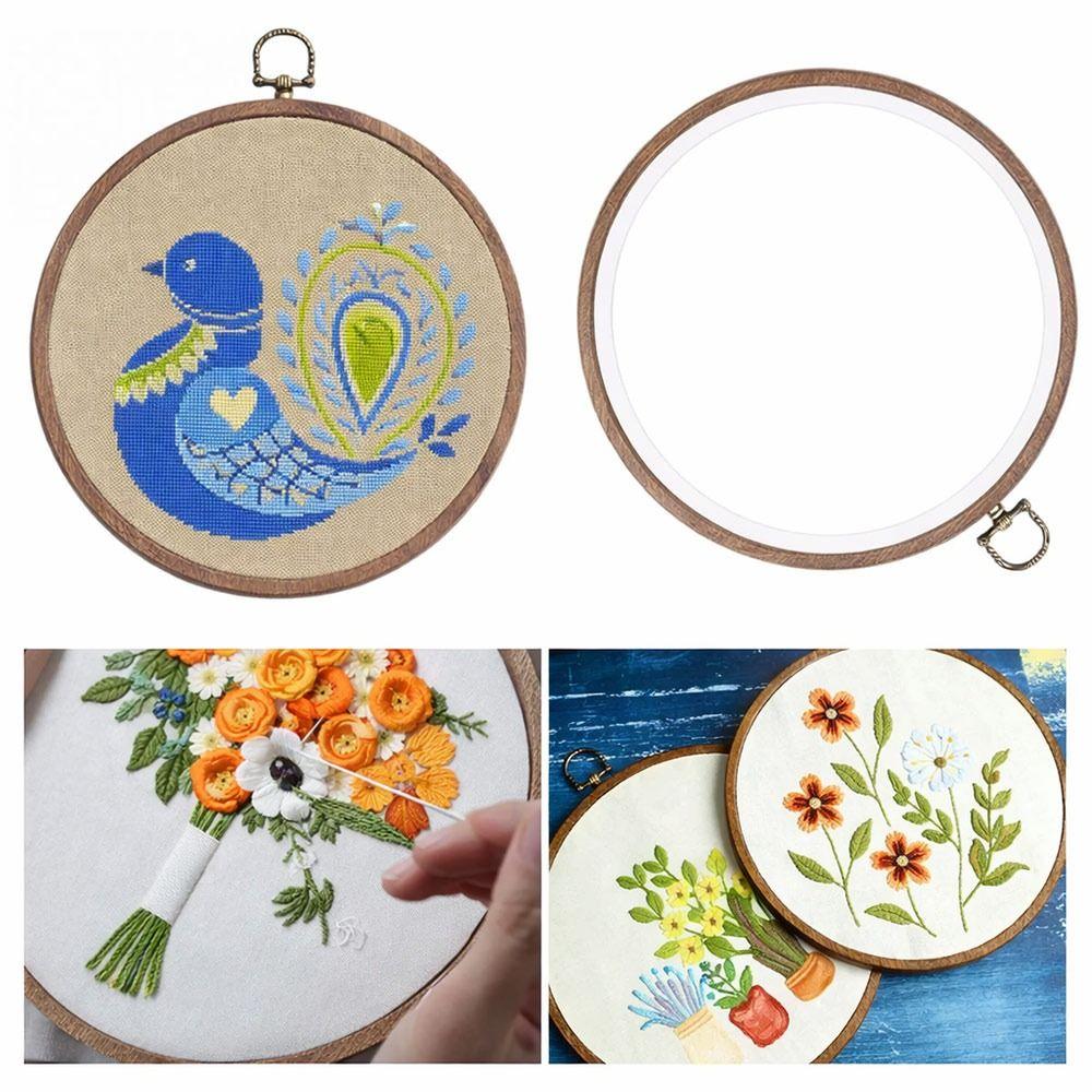 Imitated Wood Cross Stitch Hoop Plastic Embroidery Frame Craft Accessories Hand Embroidery