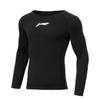 Li Ning Fitness Series Logo Print Warm Compression Long Sleeve Workout Shirt Men Tops Black AUDT503-1