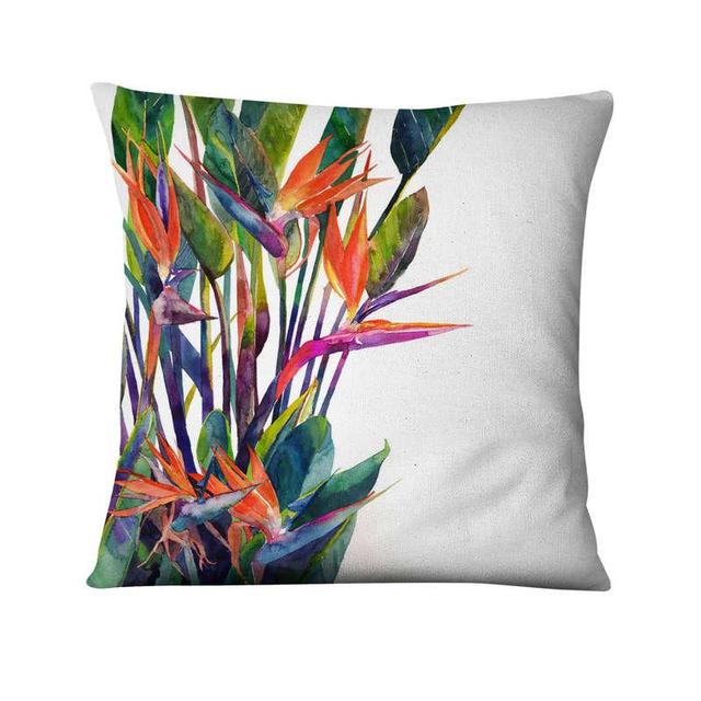Green Plant Printed Cushion Decorative Pillow Tropical Palm Leaf Home Pillow Decoration Almofadas Decorativas Para Sofa 45*45Cm