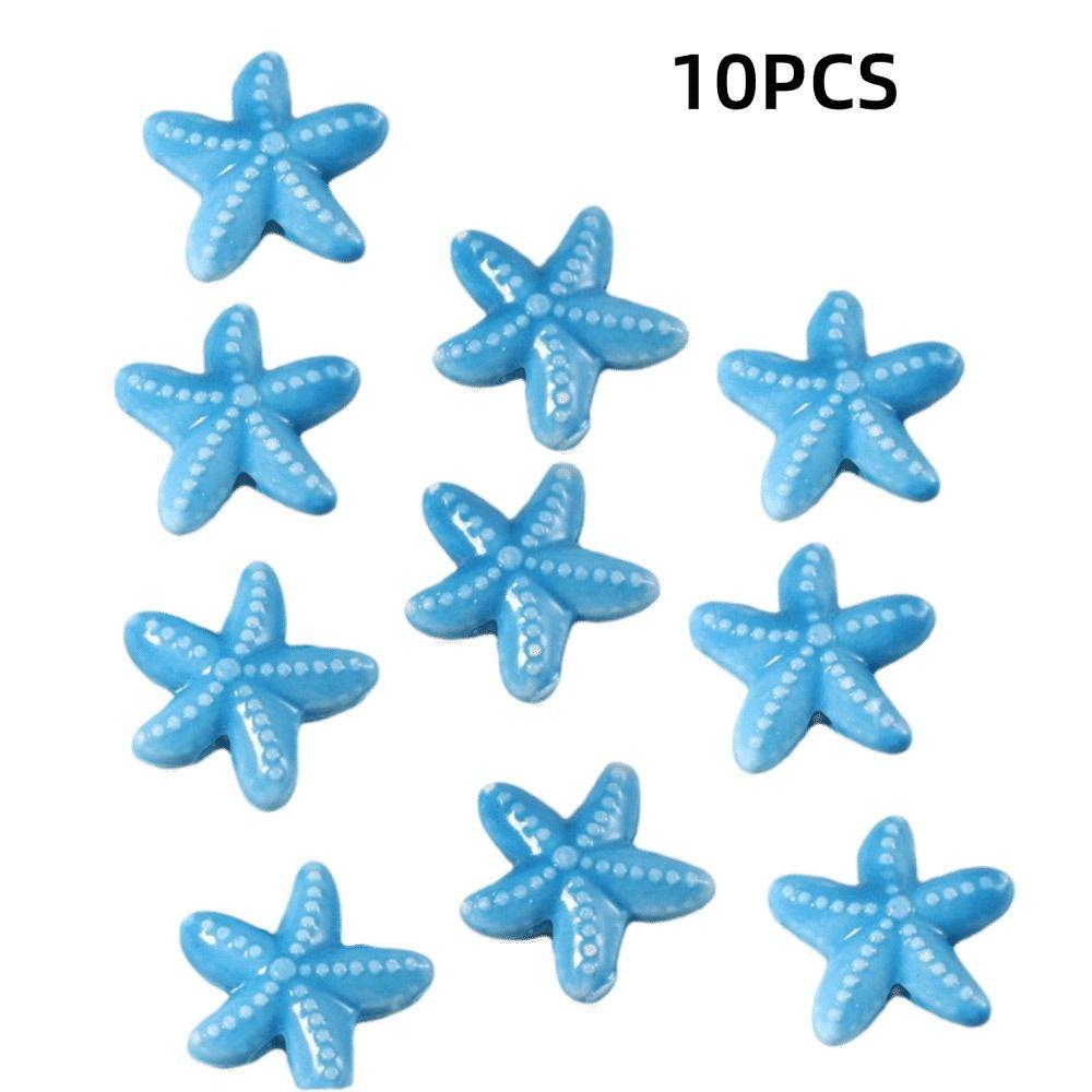 Starfish Shape Starfish Beads Ceramic Material Large Hole Beads Ceramic Beads Earrings Making
