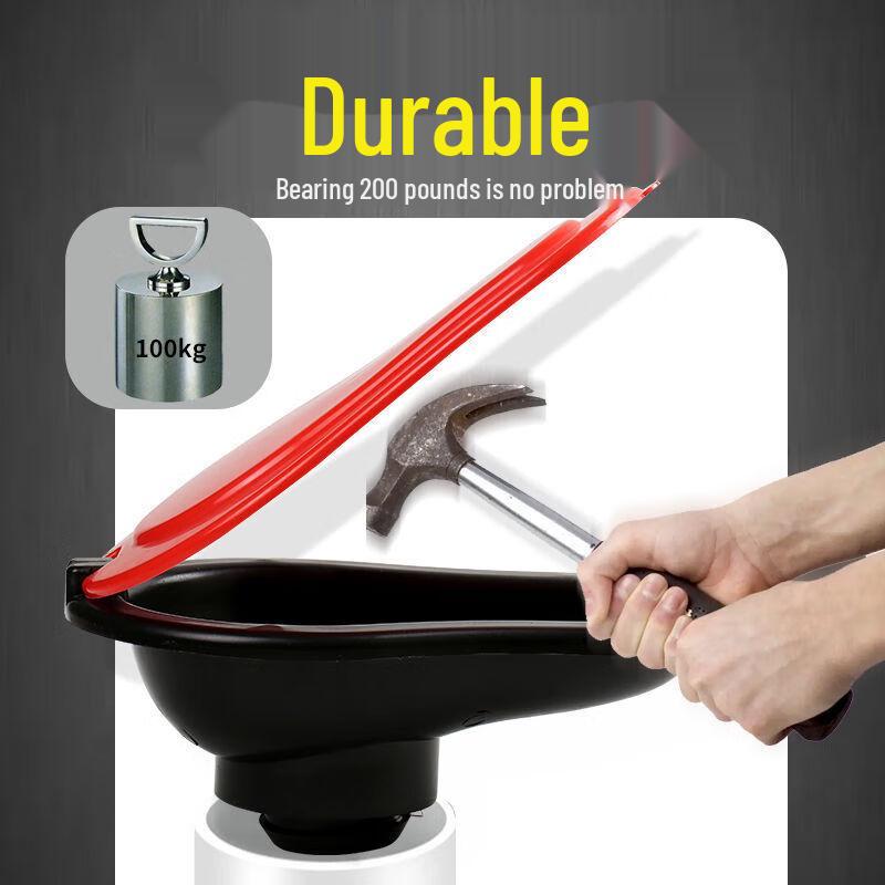 Портативный смываемый туалет-приседание (биотуалет) черного и красного цветов для строительных площадок