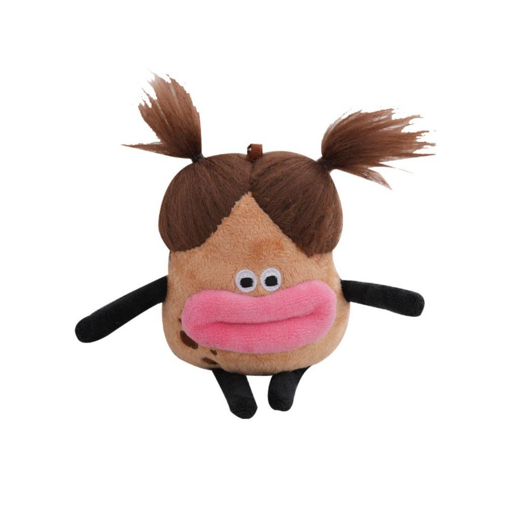 Fried Hair Potato King Big Mouth Girl Plush Keychain Big Mouth Girl    Birthday Gifts