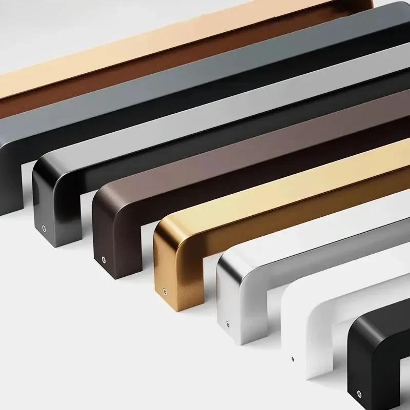 1 пара Ручка для стеклянной двери Квадратная трубка из нержавеющей стали Ручки Щетка Толстая Ручки для раздвижной амбарной двери Кухонные Ванные Аксессуары