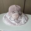 New color rubber bucket hat mesh flower UV protection beach hat women's summer eaves sun hat