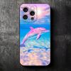 Милый Дельфин из Океана Мягкий Чехол для Телефона для iPhone 16 16E 17 Air 15 Pro Max 14 Plus 13 Mini 11 12 7 Черный Чехол Задняя Панель