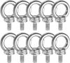 Set of 10 M6 12mm Eye and Bolts with M6 Female and for Fixing and Stainless for Rope and Wire Bolts, Screws, Threads, Nuts, Screws, Hanging, Steel,