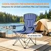 Set of 2 folding camping chairs with cup holder, carrying bag and high back