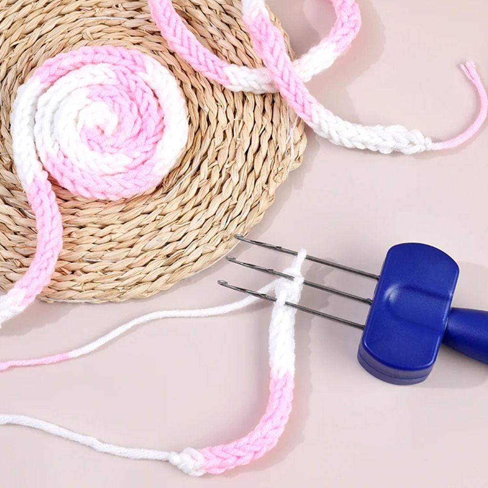 Portable Crochet Hook Tool 3/4 Needle Manual Knitting Needle Efficient Comfortable Grip Cord Knitting Tool Yarn Crafting