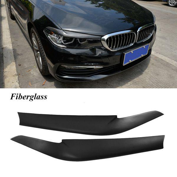 Черные АБС-накладки на фары для BMW G30 - Декор век для передних левой и правой фар