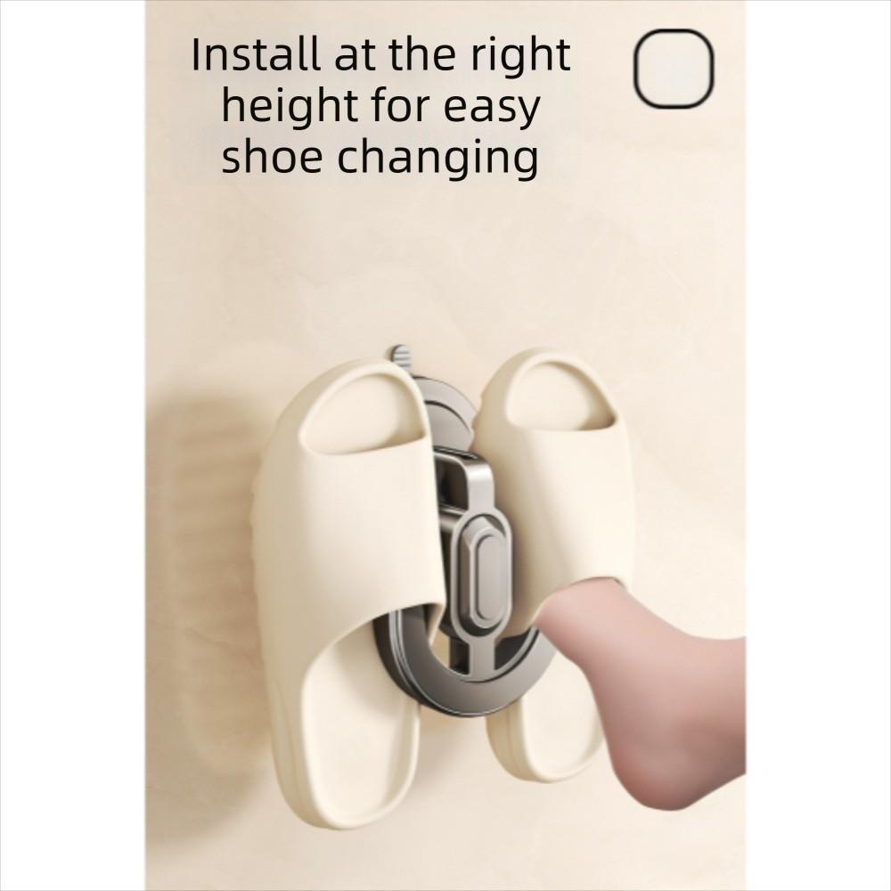 2pcs No Punching U-shaped Slipper Rack Suction Cup Bathroom Sandal Holder  Balcony