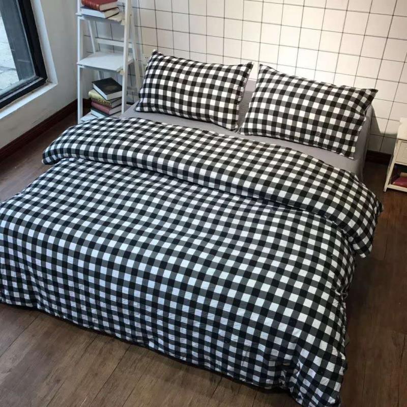 Постельное белье в японском стиле из четырех предметов из мытого хлопка для студенческого общежития