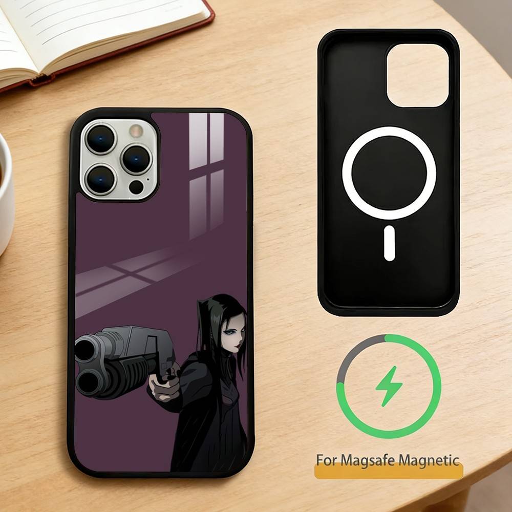 Аниме E-ergo P-Proxy Чехол для телефона для iPhone 17,16,15,14,13,Pro,Max,Plus, Магнитный для беспроводной зарядки Magsafe
