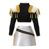Kids Girls Demon Costume Stand Collar Coat T-shirt Shorts Set Children Printed Design Cosplay Performances Costumes